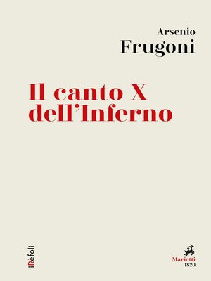 cover image of Il canto X dell'Inferno